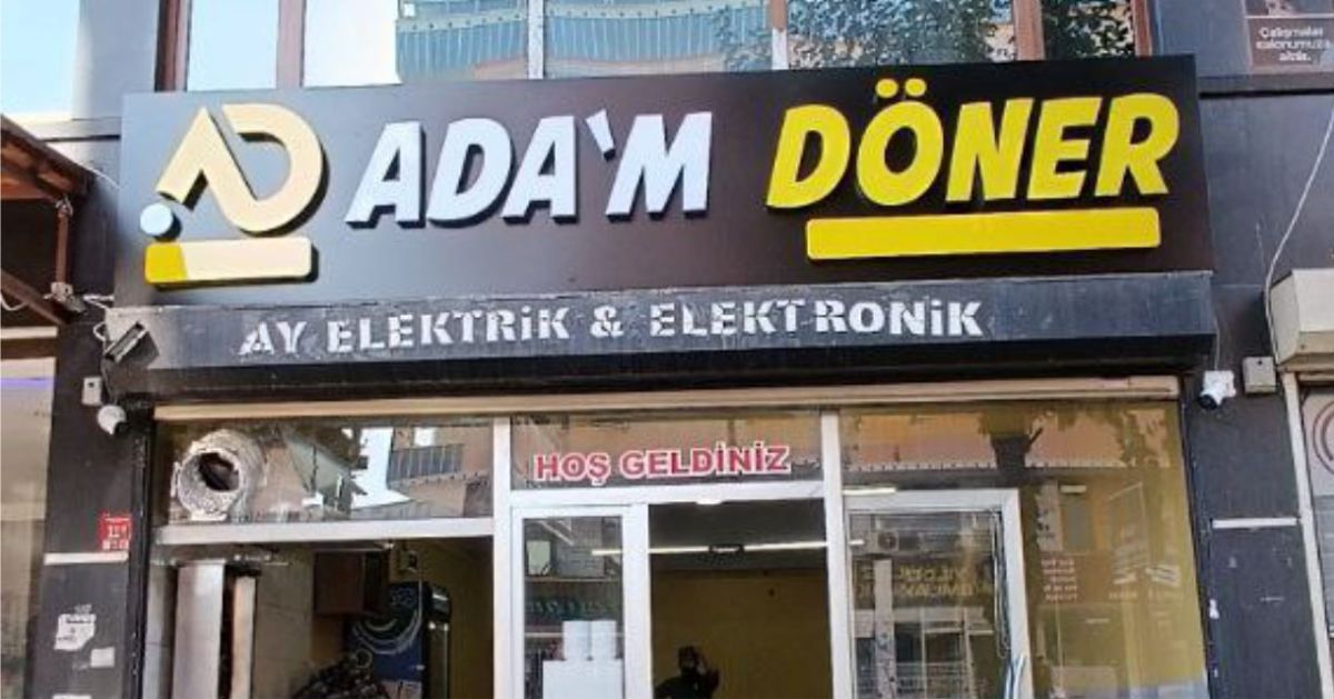 Adam Döner Işıklı Kutu Harf Tabela