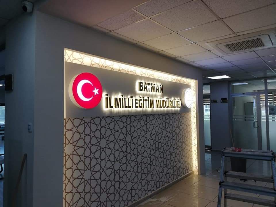 Batman Milli Eğitim Işıklı harf Tabela