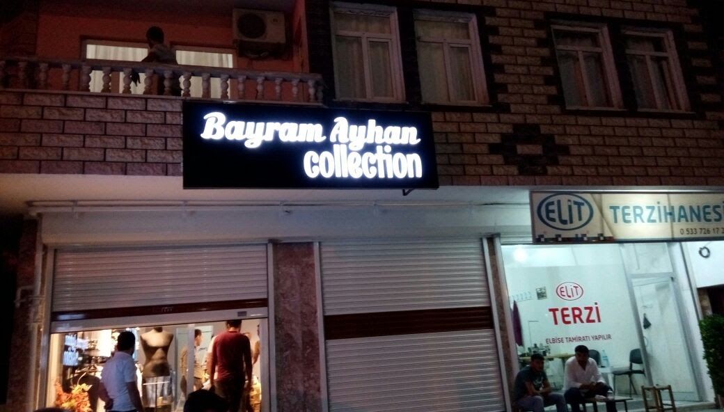 Bayram Ayhan Giyim Işıklı Kutu Harf tabela
