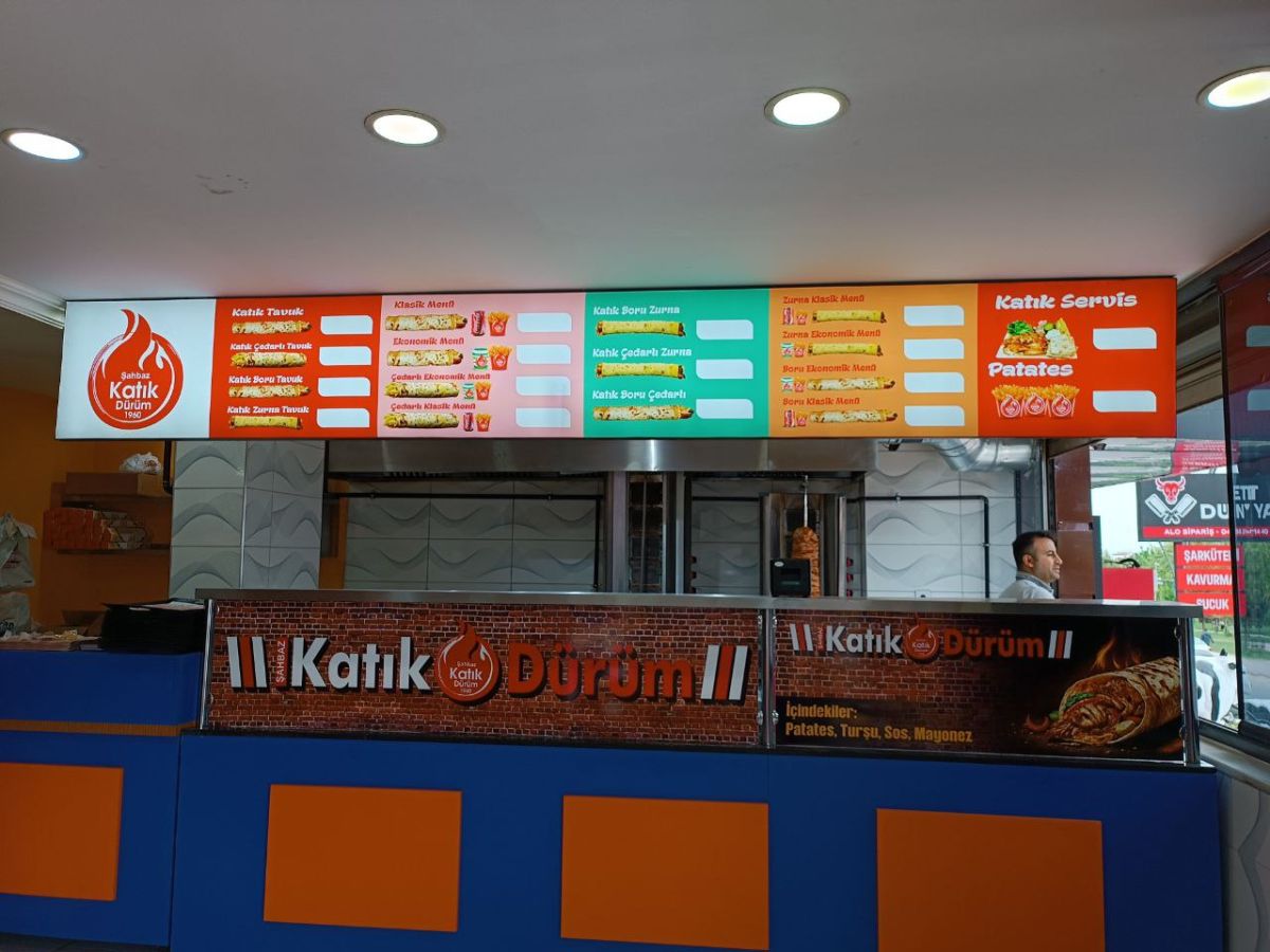 Bİ KATIK DÜRÜM LED BOX IŞIKLI TABELA