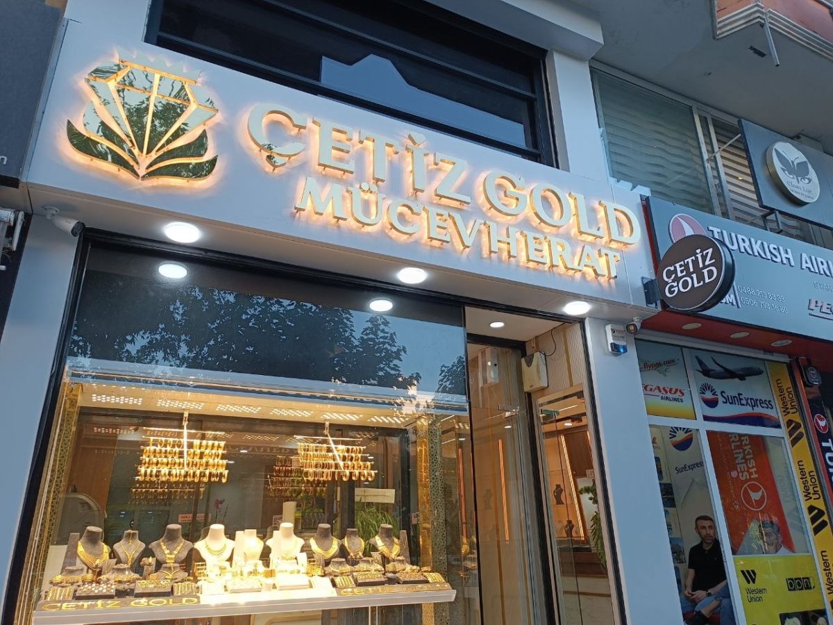 ÇETİZ GOLD KUYUMCU IŞIKLI KUTUHARF TABELA