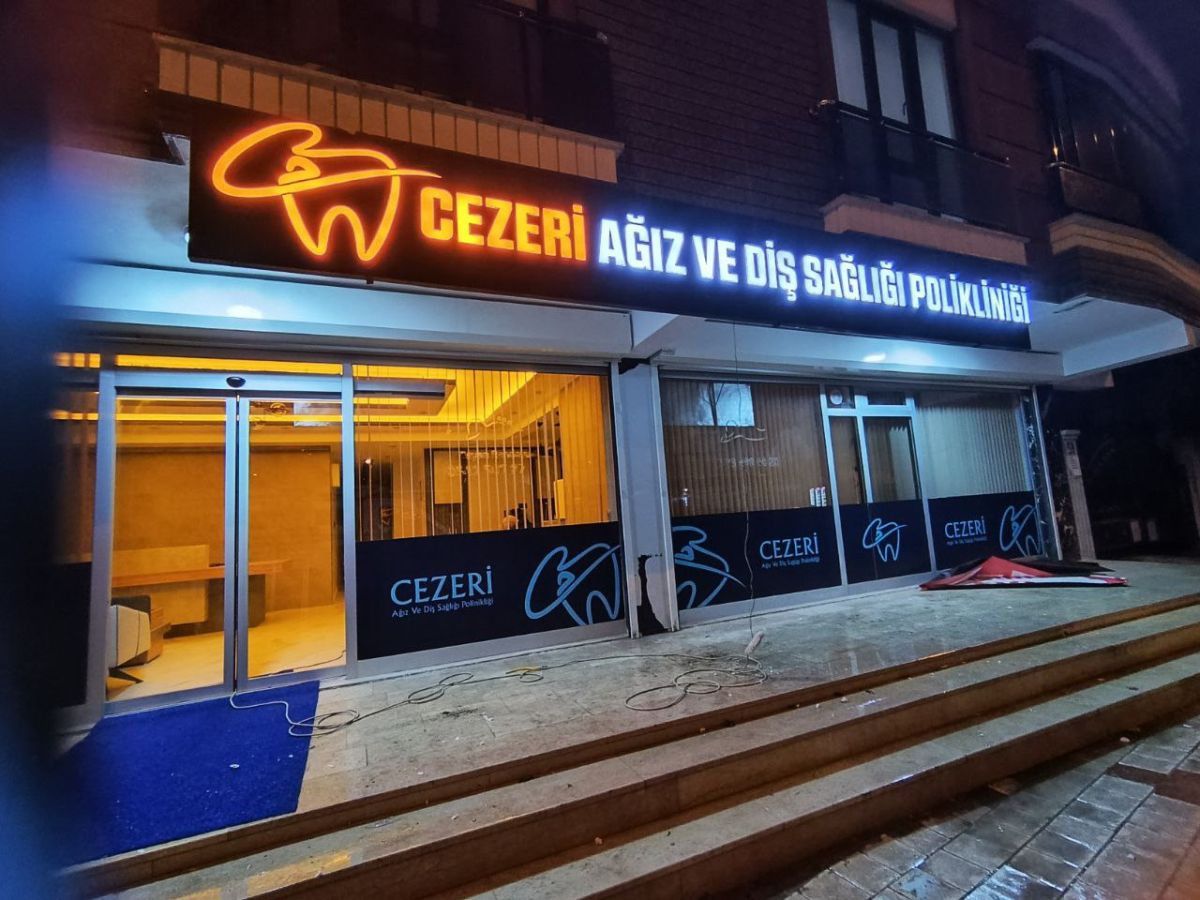 CEZERİ AĞIZ VE DİŞ KLİNİĞİ TABELA IŞIKLI HARF