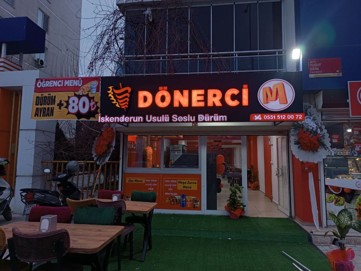 DÖNERCİM DÖNER IŞIKLI KUTU HARF TABELA