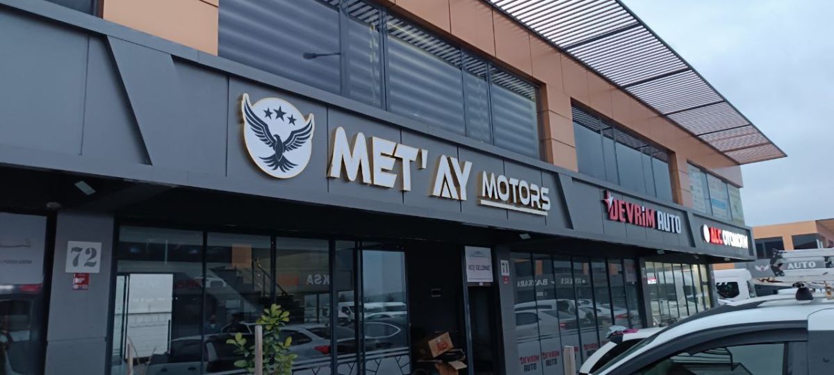 Met-Ay Motors Kutu Harf tabela
