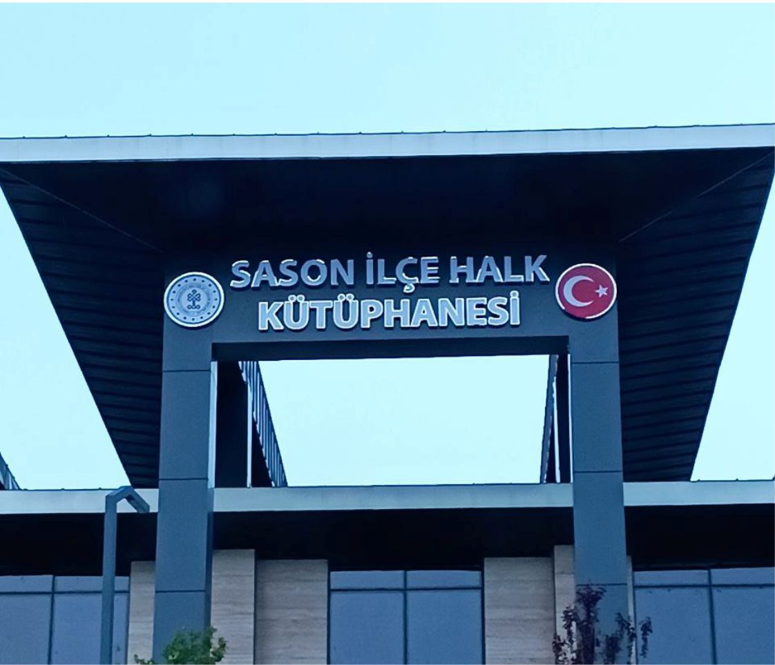 SASON İLÇE HALK KÜTÜPHANESİ IŞIKLI KUTU HARF TABELA