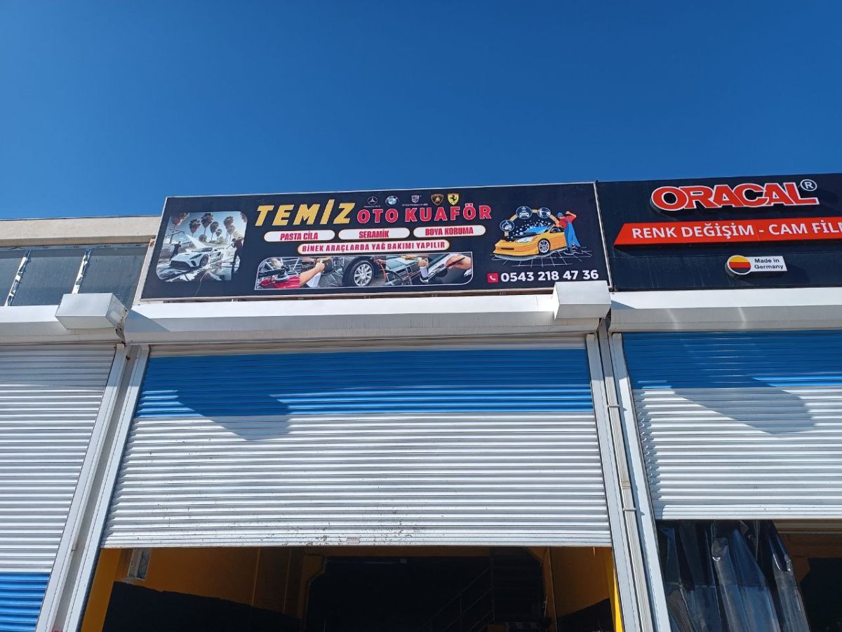 TEMİZ OTO KUAFÖR GERME TABELA